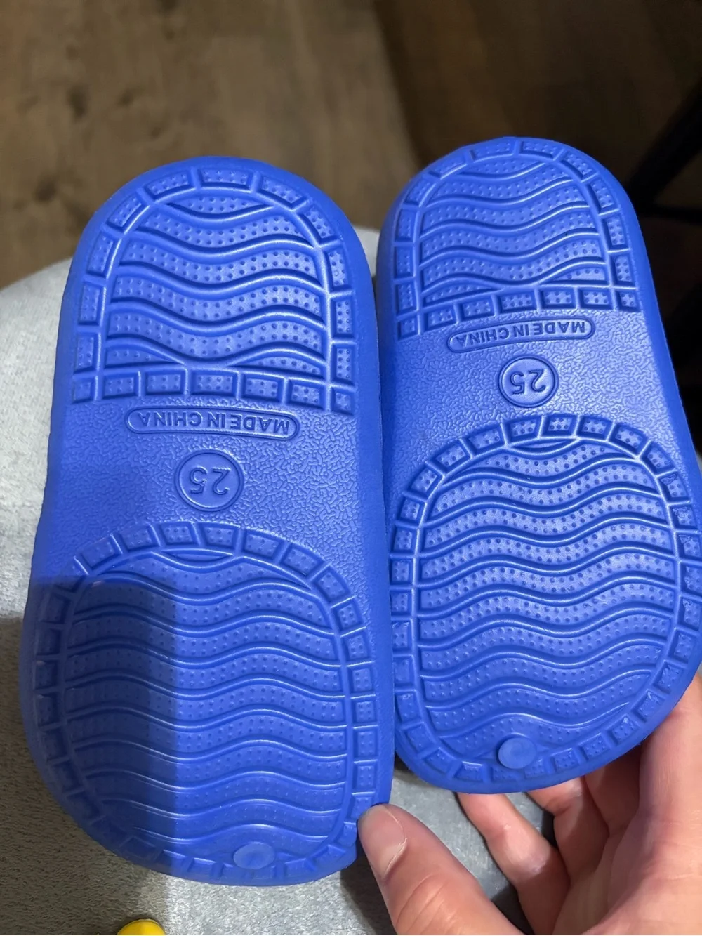 Kids Blue Slip-On Clogs with Striped Sole - Crocs Style